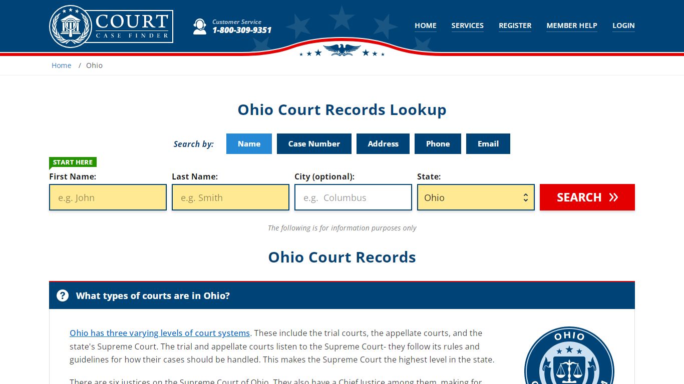 Ohio Court Records Lookup - OH Court Case Search